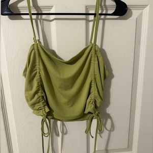 Matcha Green Cropped Tied Tank